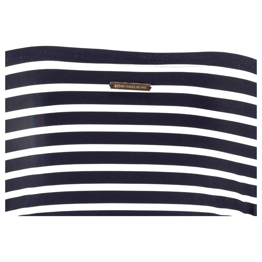Michael Kors Swimsuit Womens 12 One Piece Halter Monokini Stripe Black White - Picture 6 of 12